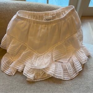 Isabel MARANT etoile white ruffled western mini shorts new size US 6